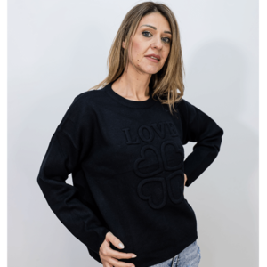 Felpa Cuoricini Nera