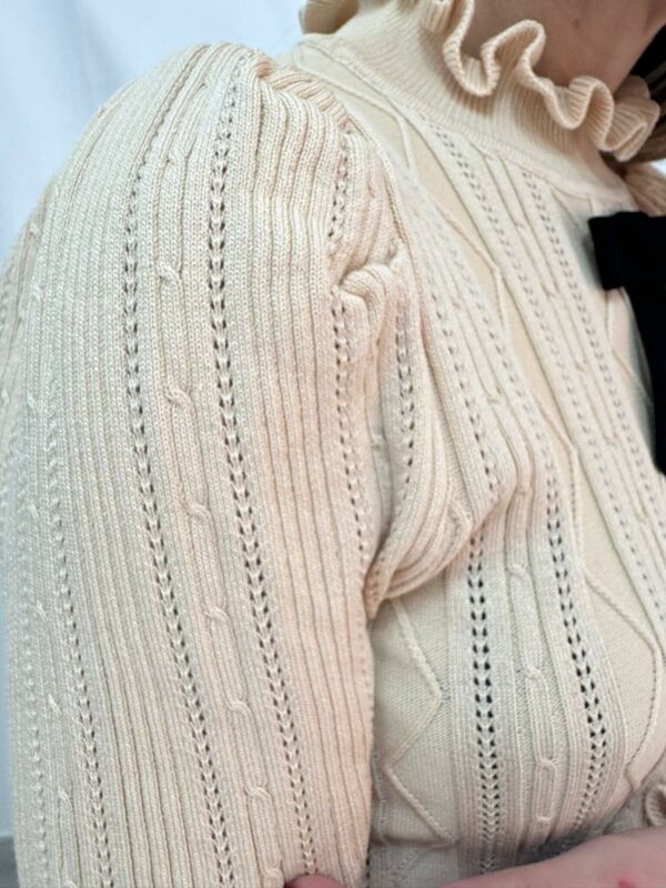 Maglione Fiocco Crema Dettaglio 2